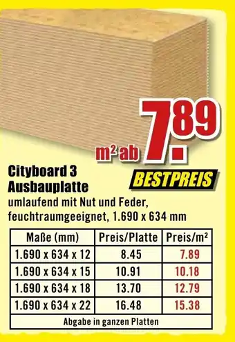 B1 Discount Baumarkt Cityboard 3 Ausbauplatte Angebot