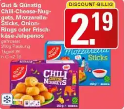 WEZ Gut & Günstig Chili-Cheese-Nuggets, Mozzarella Sticks, Onion Rings oder Frischkäse-Jalapenos Angebot