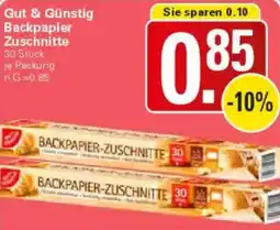 WEZ Gut & Günstig Backpapier Zuschnitte Angebot