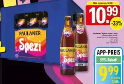WEZ Paulaner Spezi oder Limo Angebot