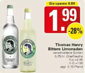 WEZ Thomas Henry Bittere Limonaden Angebot