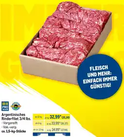 METRO Argentinisches Rinderfilet 3/4 lbs Angebot