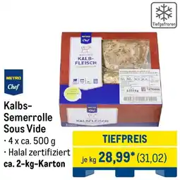 METRO METRO Chef Kalbs Semerrolle Sous Vide Angebot