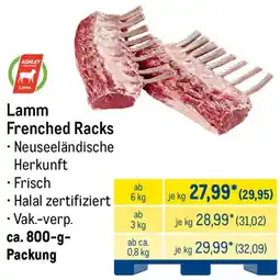 METRO ASHLEY Lamm Frenched Racks Angebot