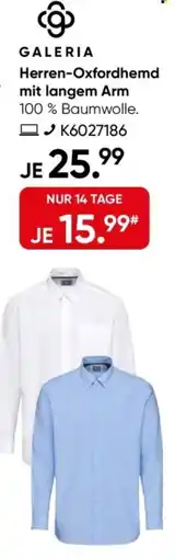 Galeria GALERIA Herren-Oxfordhemd mit langem Arm Angebot
