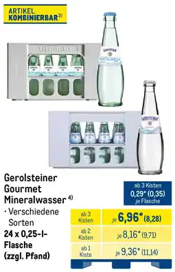 METRO Gerolsteiner Gourmet Mineralwasser Angebot