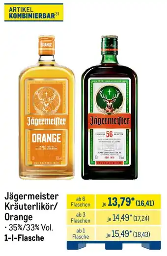 METRO Jägermeister Kräuterlikör / Orange Angebot