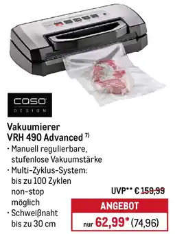 METRO CASA DESIGN Vakuumierer VRH 490 Advanced Angebot