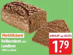Famila Nord Ost Marktbäckerei Vollkornbrot oder Landbrot Angebot