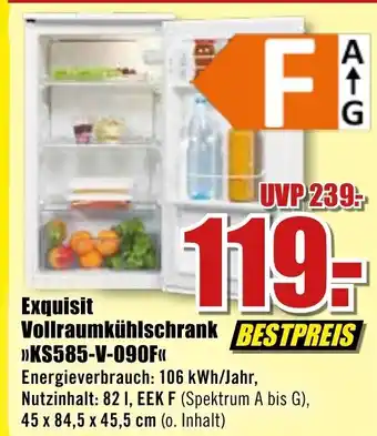 B1 Discount Baumarkt Exquisit Vollraumkuhlschrank | KS585-V-090F Angebot