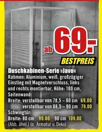 B1 Discount Baumarkt Duschkabinen-Serie Javo Angebot