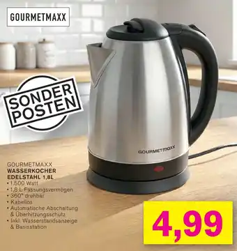 GOURMETMAXX WASSERKOCHER EDELSTAHL 1,8L