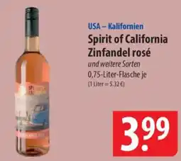Famila Nord Ost Spirit of California Zinfandel rosé Angebot