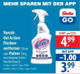 Famila Nord Ost Vanish Oxi Action Fleckenentferner oder Pulver Angebot