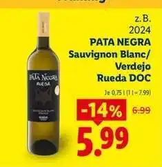 Lidl PATA NEGRA Sauvignon Blanc/Verdejo Rueda DOC Angebot
