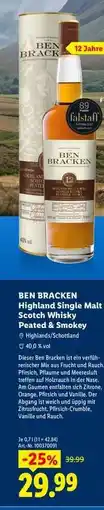 Lidl Ben Bracken Highland Single Malt Scotch Whisky Peated & Smokey Angebot