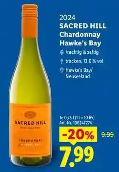 Lidl SACRED HILL Chardonnay Hawke’s Bay Angebot