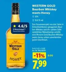 Lidl WESTERN GOLD Bourbon Whiskey meets Honey Angebot