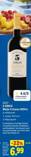 Lidl 5 Oros Rioja Crianza DOCa Angebot
