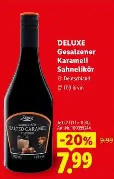 Lidl Deluxe Gesalzener Karamell Sahnelikör Angebot