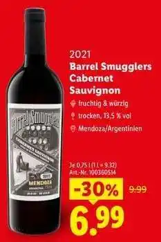 Lidl Barrel Smugglers Cabernet Sauvignon Angebot