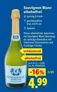 Lidl Sauvignon Blanc alkoholfrei Angebot