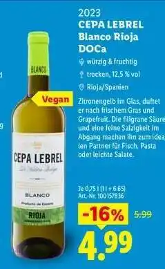 Lidl Cepa Lebrel Blanco Rioja DOCa Angebot