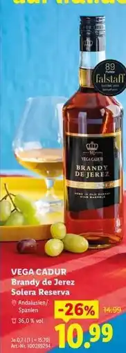 Lidl Vega Cadur Brandy de Jerez Solera Reserva Angebot