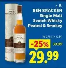 Lidl BEN BRACKEN Single Malt Scotch Whisky Peated & Smokey Angebot