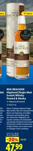Lidl Ben Bracken Highland Single Malt Scotch Whisky Peated & Smoky Angebot