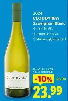 Lidl CLOUDY BAY Sauvignon Blanc Angebot