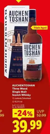 Lidl AUCHENTOSHAN Three Wood Single Malt Scotch Whisky Angebot