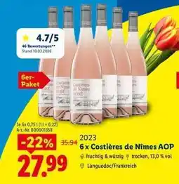 Lidl 6 x Costières de Nîmes AOP Angebot