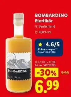 Lidl Bombardino Eierlikör Angebot