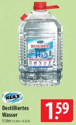 Famila Nord Ost KLAX Destilliertes Wasser Angebot