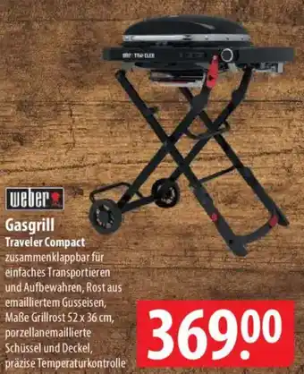Famila Nord Ost weber Gasgrill Traveler Compact Angebot