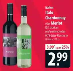 Famila Nord Ost Italo Chardonnay oder Merlot Angebot