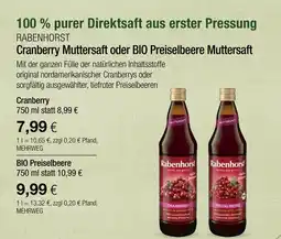 Vitalia Rabenhorst cranberry muttersaft Angebot