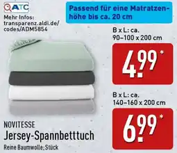 Aldi Nord NOVITESSE Jersey-Spannbetttuch Angebot