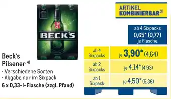 METRO Beck's Pilsener Angebot