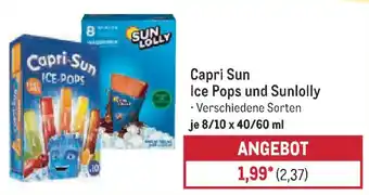 METRO Capri-Sun Ice Pops und Sunlolly Angebot