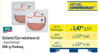 METRO aro Salami/Cervelatwurst Angebot