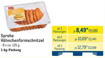 METRO Sprehe Hähnchenformschnitzel Angebot