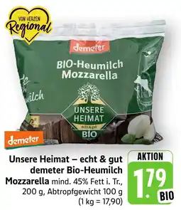 Edeka Neukauf Unsere Heimat – echt & gut demeter Bio-Heumilch Mozzarella Angebot