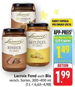 Edeka Neukauf Lacroix Fond auch Bio Angebot