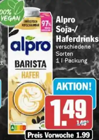 AEZ Alpro Soja-/ Haferdrinks Angebot