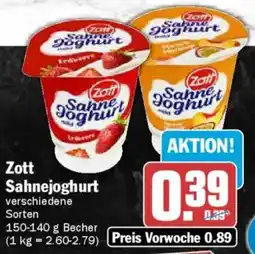 AEZ Zott Sahnejoghurt Angebot