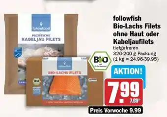 AEZ followfish Bio-Lachs Filets ohne Haut oder Kabeljaufilets Angebot