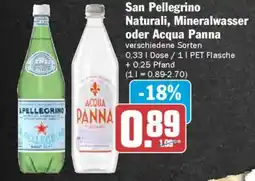 AEZ San Pellegrino Naturali, Mineralwasser oder Acqua Panna Angebot
