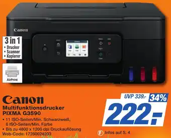 K+B Expert Canon Multifunktionsdrucker PIXMA G3590 Angebot
